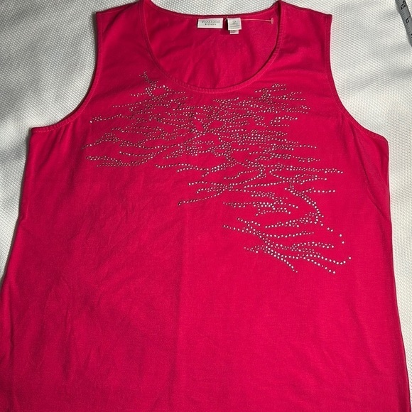 ~3 for $20~ Weekends by Chico’s hot pink metal stud tank top - Picture 1 of 4